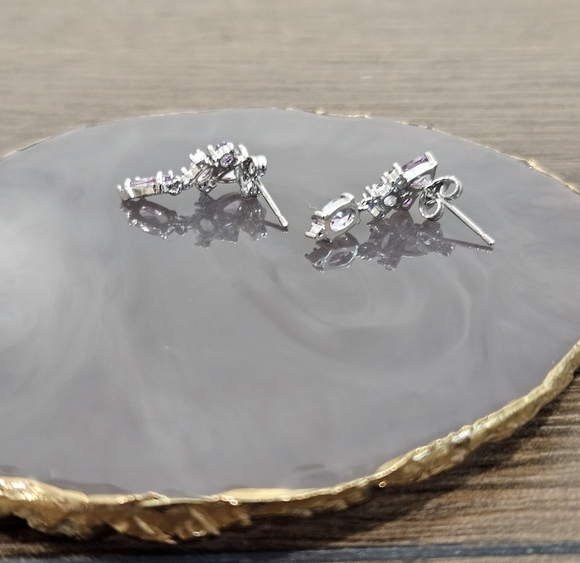 NEW Purple and Blue Silver Earrings - Picture 2 of 3